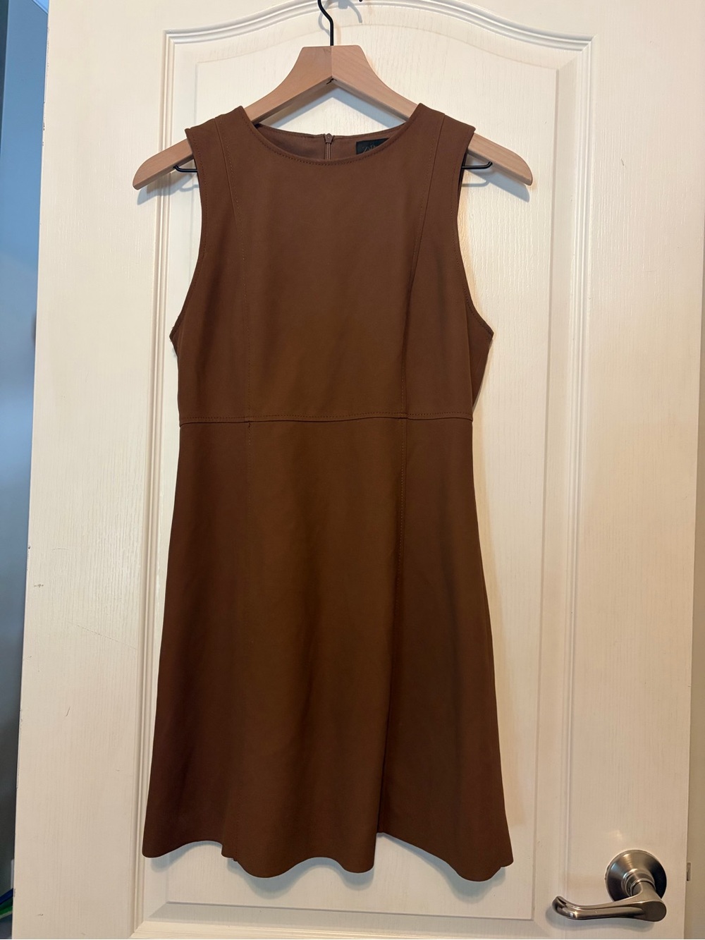 Zara Brown Sleeveless A-Line Mini Dress